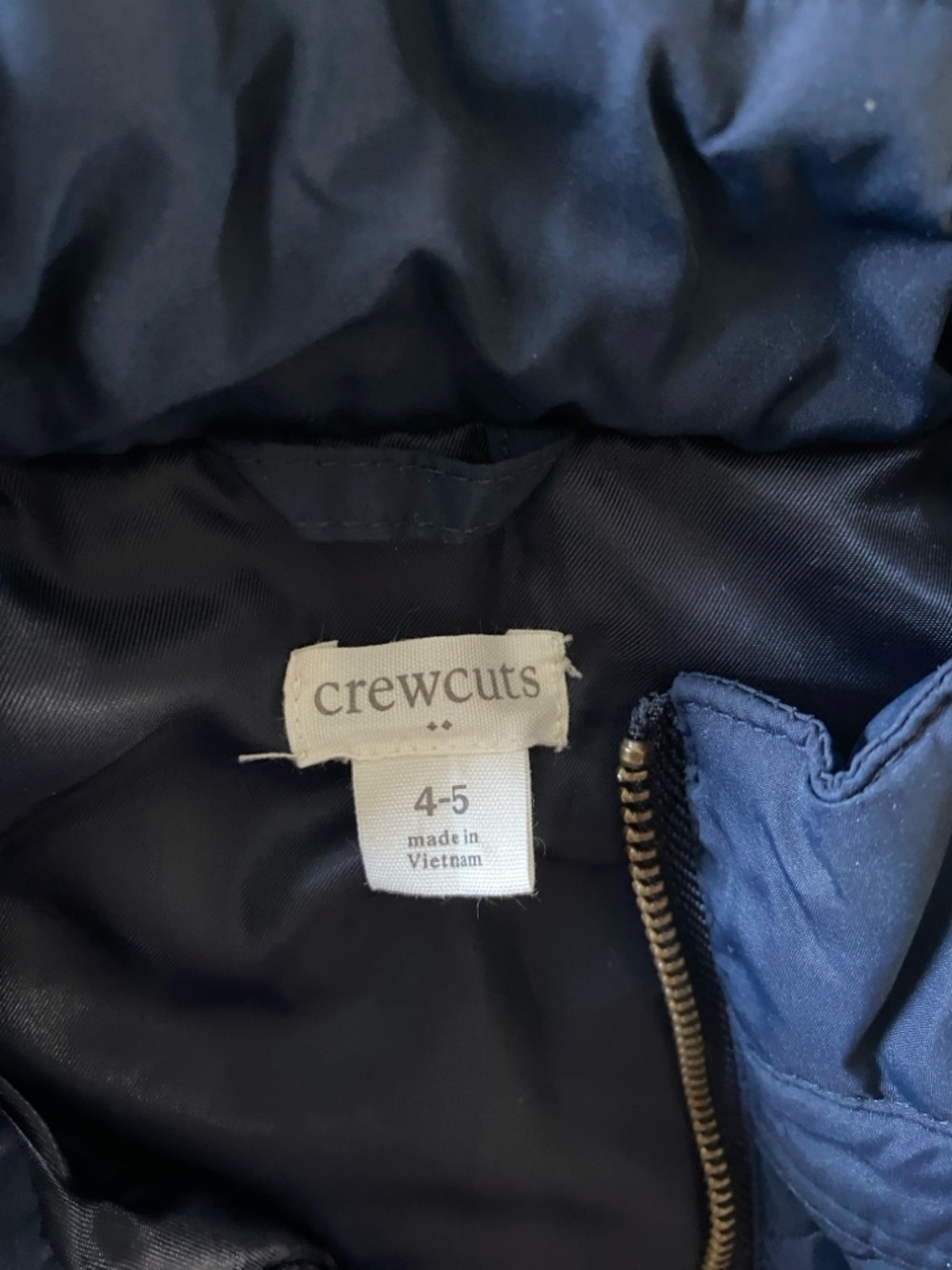 J. Crew Factory Crewcuts Boys' Walker vest Quilted Navy Size 4/5 - Picture 3 of 4